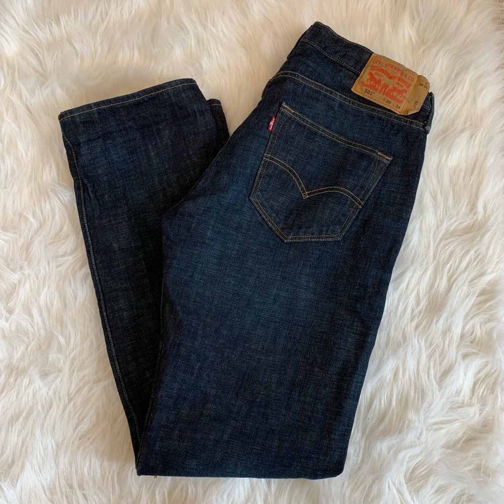 Levi 501 Button fly Original Dark wash Jeans